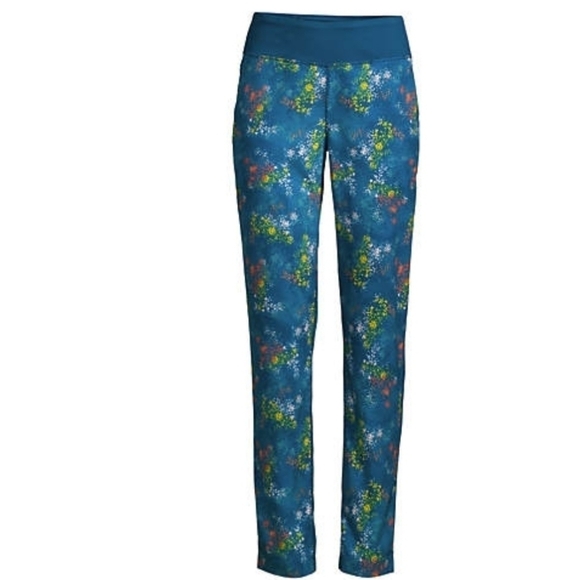 NEW! LANDS' END Plus Size High Rise Floral Straight Leg Active Pants 14/16. - Picture 2 of 9